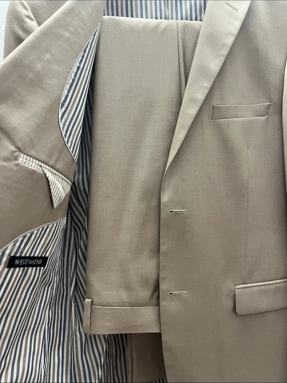 Men's Tan Two-Button Blazer - Classic Tailored Fit